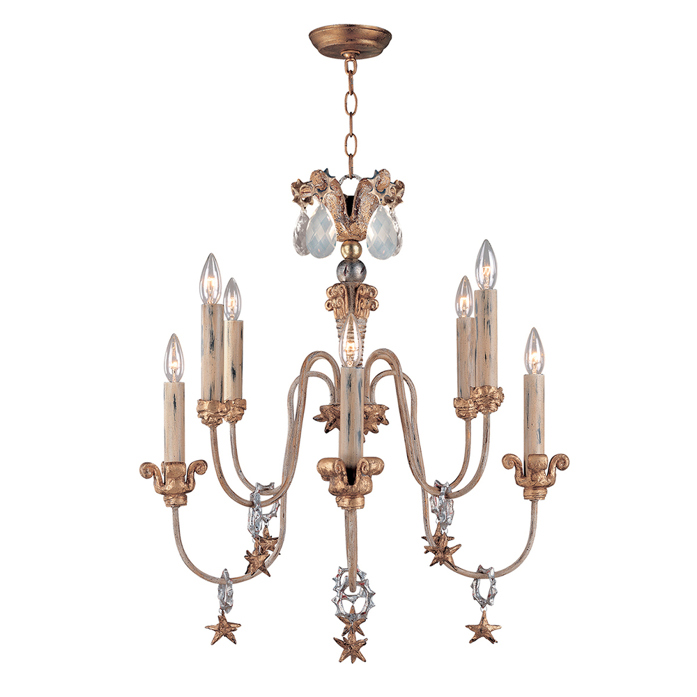 Mignon 8 Light  Two-tier Antique Gold Chandelier