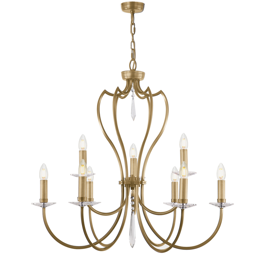 Pimlico 9lt Chandelier Aged Brass