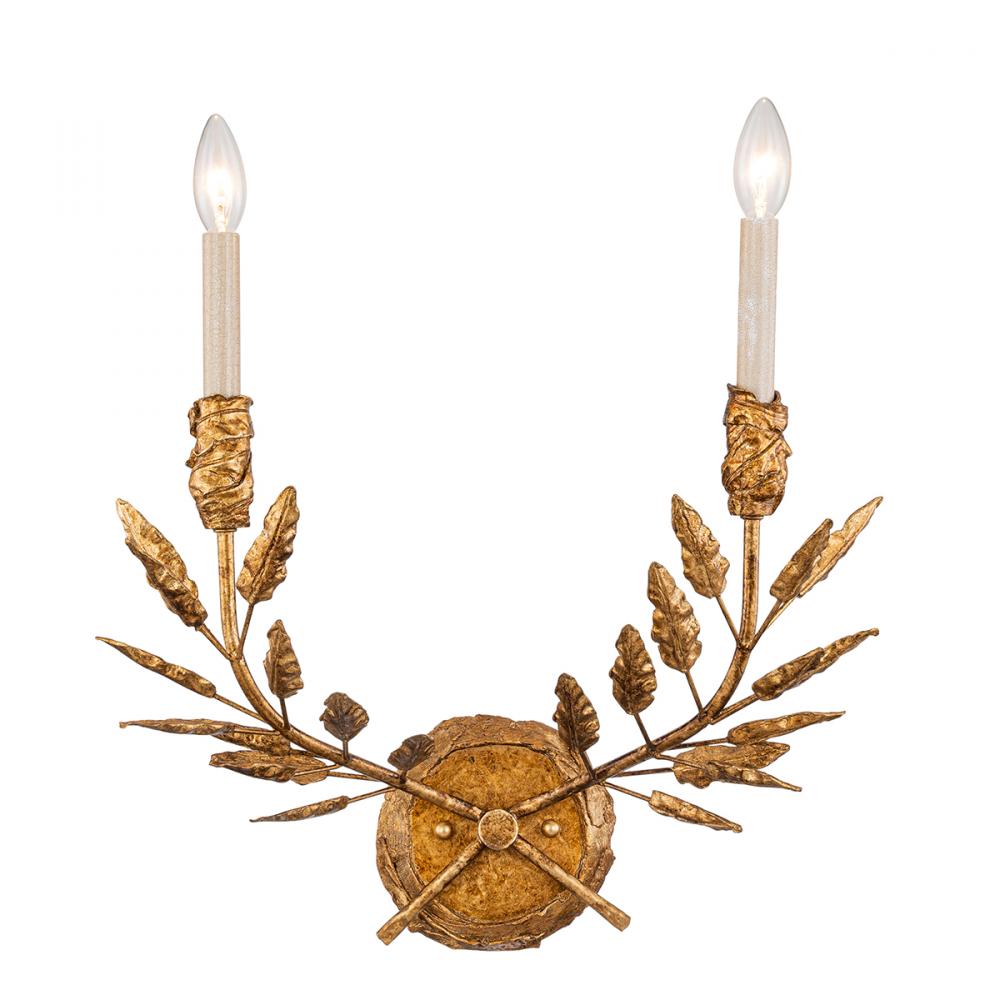 Palm d&#39;Or 2 Light Sconce