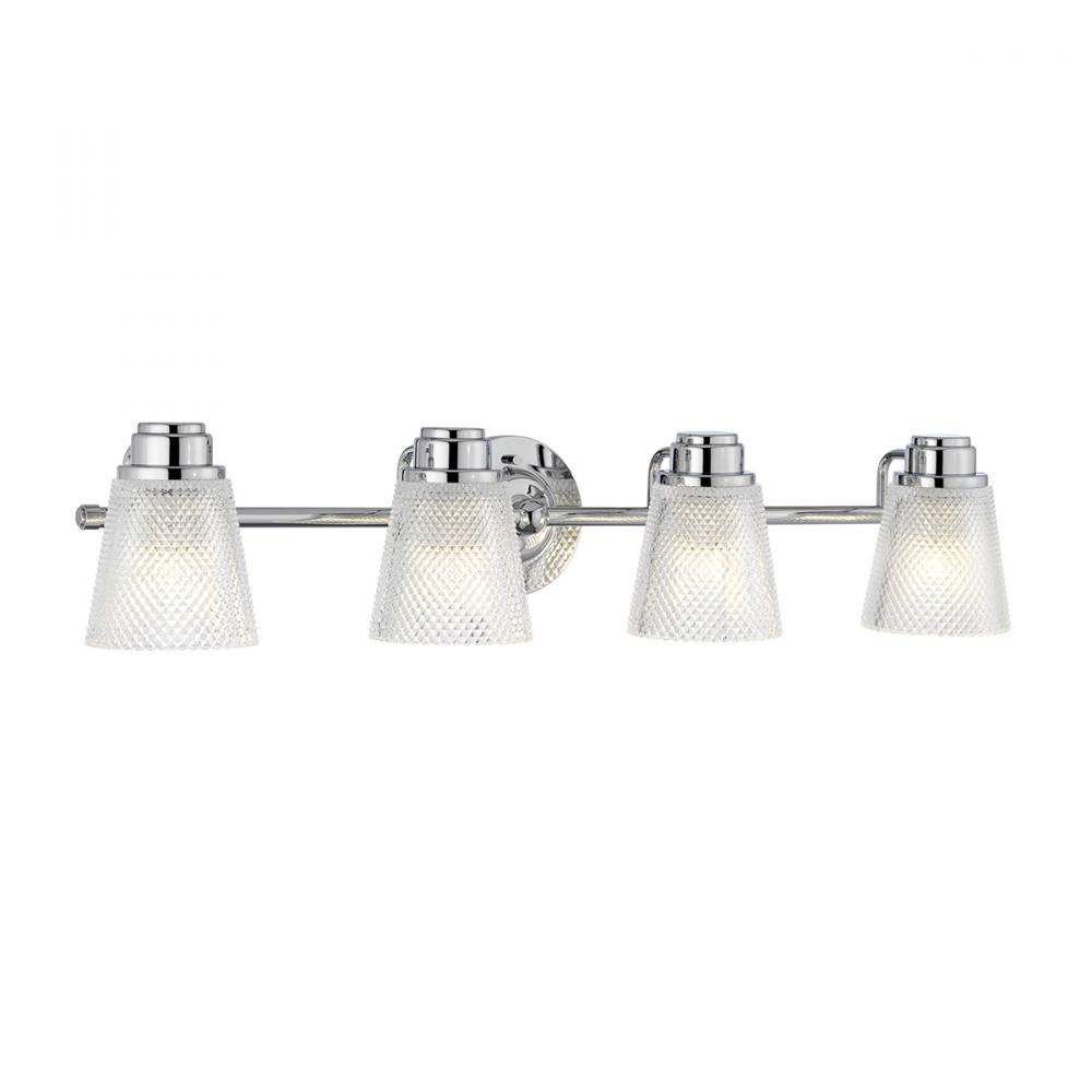 Hudson 4 Light Bath Light in Polished Chrome