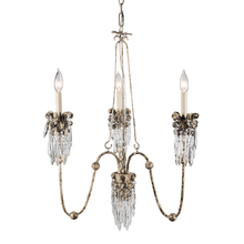 Lucas McKearn CH1060-3 - Flambeau&#39;s Venetian 3 Light Mini Chandelier in Distressed White Bronze and Crystal