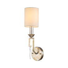 Lucas McKearn GN/LEMURIA1-S - Lemuria 1 Light Simple Antique Silver Candle Sconce with Shade