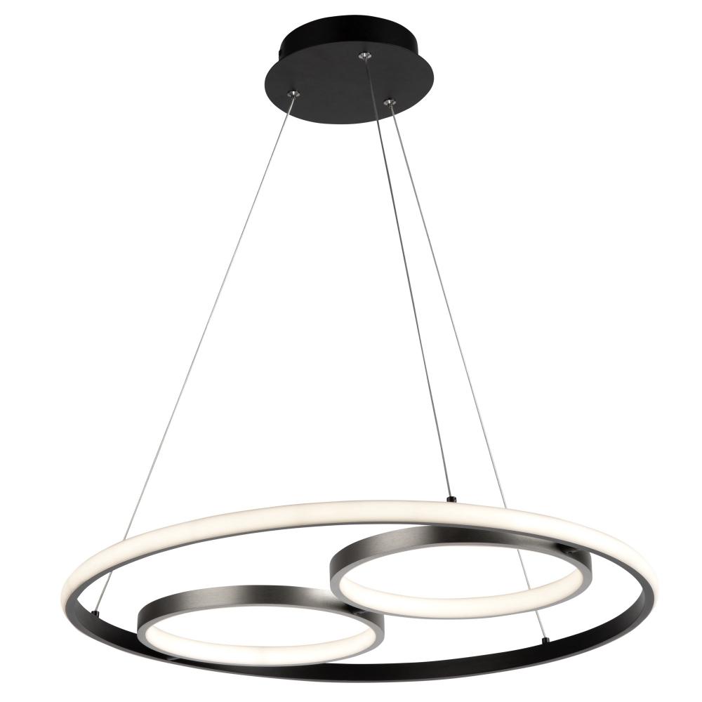 Gemini 32W LED Pendant Black and Nickel