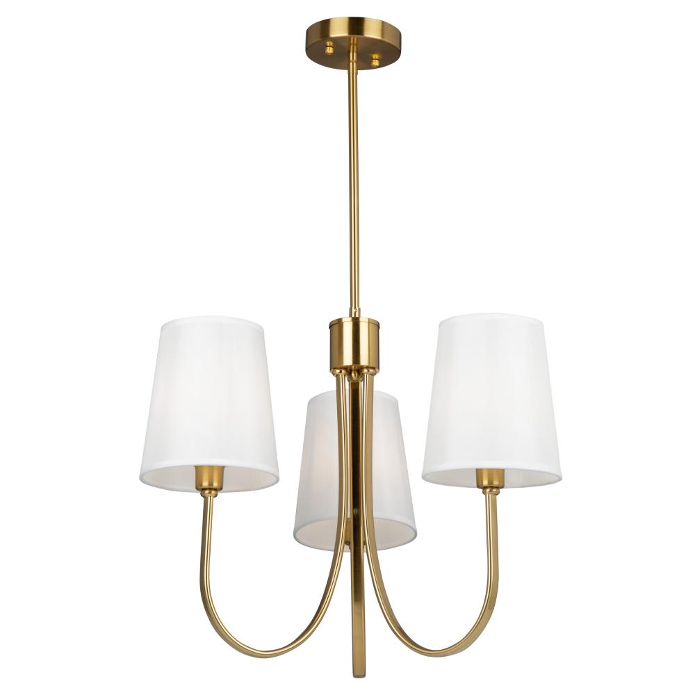 Rhythm 3 Light Chandelier Brushed Gold