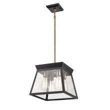 Artcraft AC11851BK - Lucian 4 Light Chandelier 12&#34; Diameter Black and Brushed Brass