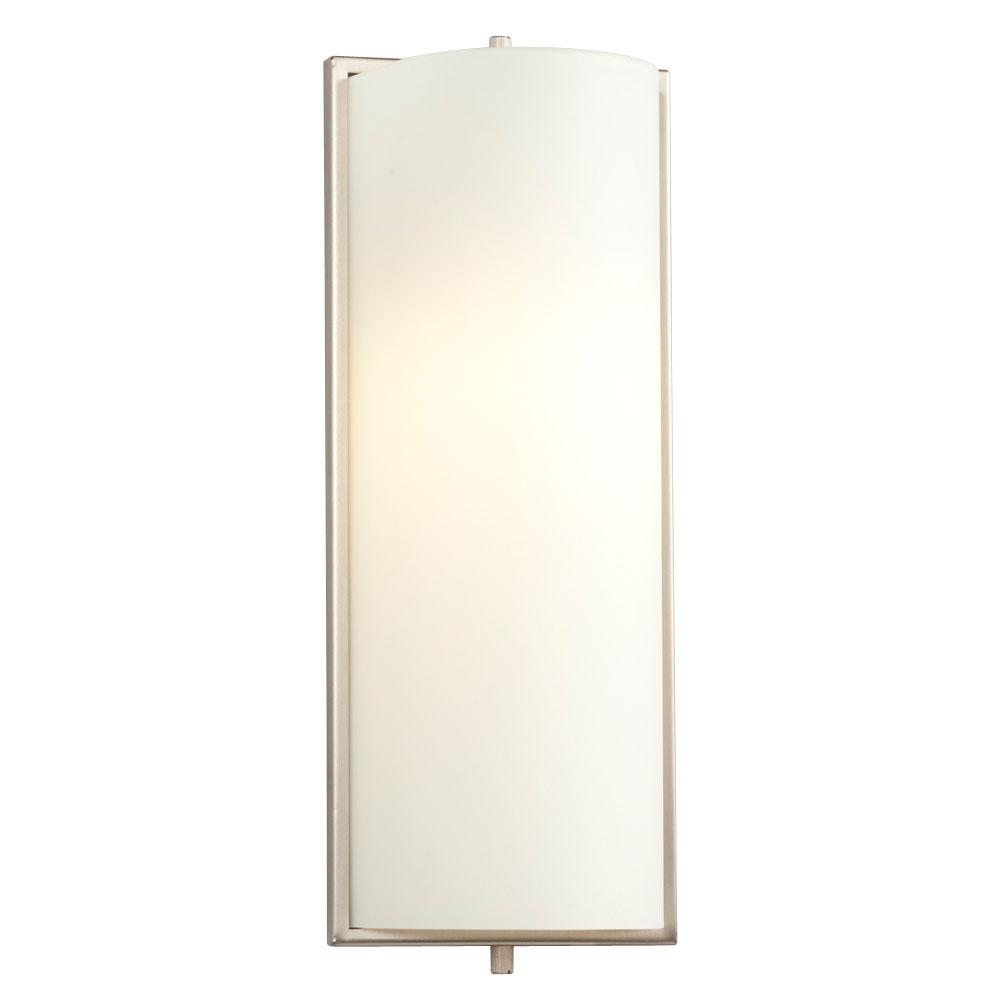 Wall Sconce - in Brushed Nickel finish with Satin White Glass