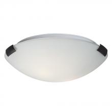 Galaxy Lighting 680412ORB/WH - 12&#34; Flush Mount Ceiling Light - Oil Rubbed Bronze Clips with White Glass