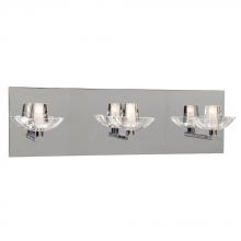 Galaxy Lighting 700683CH - Three Light Vanity - Chrome w/ Clear Glass (inside matte)