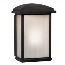 Galaxy Lighting L320490BK012A1 - 120-277V LED Outdoor Wall Mount Lantern - in Black Finish with Frosted Seeded Glass