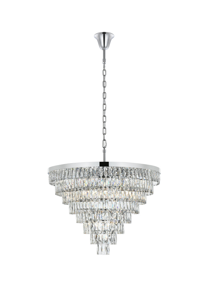 Pendant D36&#34;H27&#34;L29 Chrome
