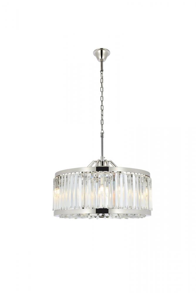 Chelsea 8 light polished nickel Chandelier Clear Royal Cut Crystal