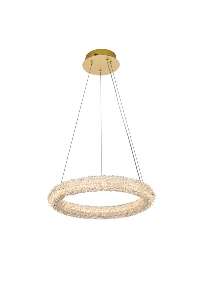 Bowen Hang D18&#34; H2.5&#34; LED 24W DIM 3CCT Satin Gold