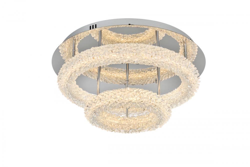 Bowen Flush Mount D22&#34; H10&#34; LED 40W DIM 3CCT  Chrome