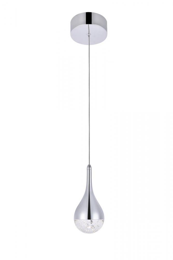 Amherst Collection LED 1 - Light Pendant 5 in X 9in Chrome Finish