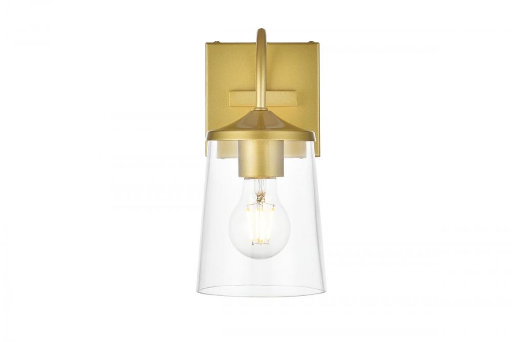 Avani 1 light Brass and Clear Bath Sconce