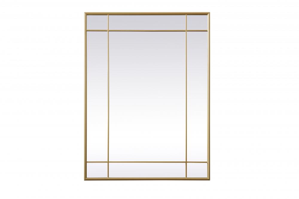 French Panel Wall Mirror 30x40 Inch In Brass