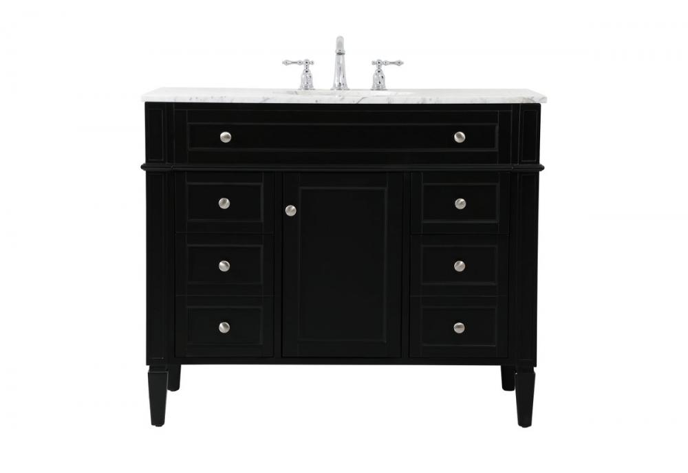 42 inch Single bathroom vanity in black