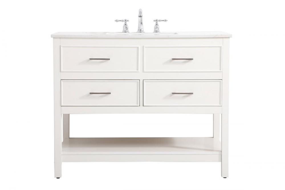 42 inch Single bathroom vanity in white