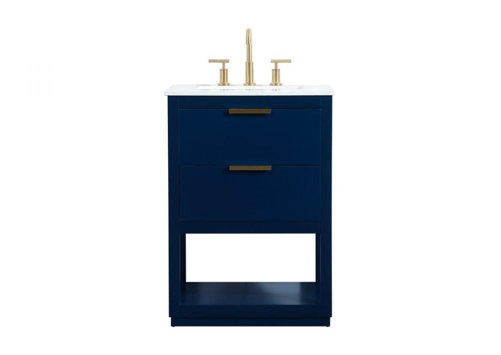 24 inch Single bathroom vanity in blue