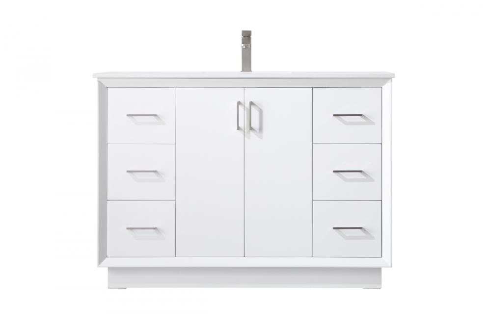 48 Inch SIngle Bathroom Vanity In White