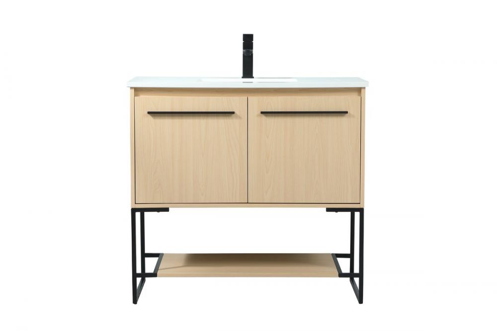 36 inch Single bathroom vanity in maple