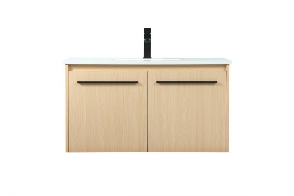 36 inch Single bathroom vanity in maple