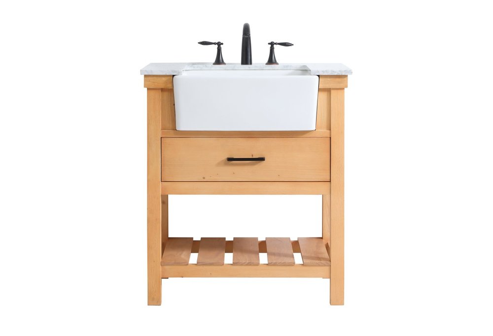 30 inch Single bathroom vanity in natural wood