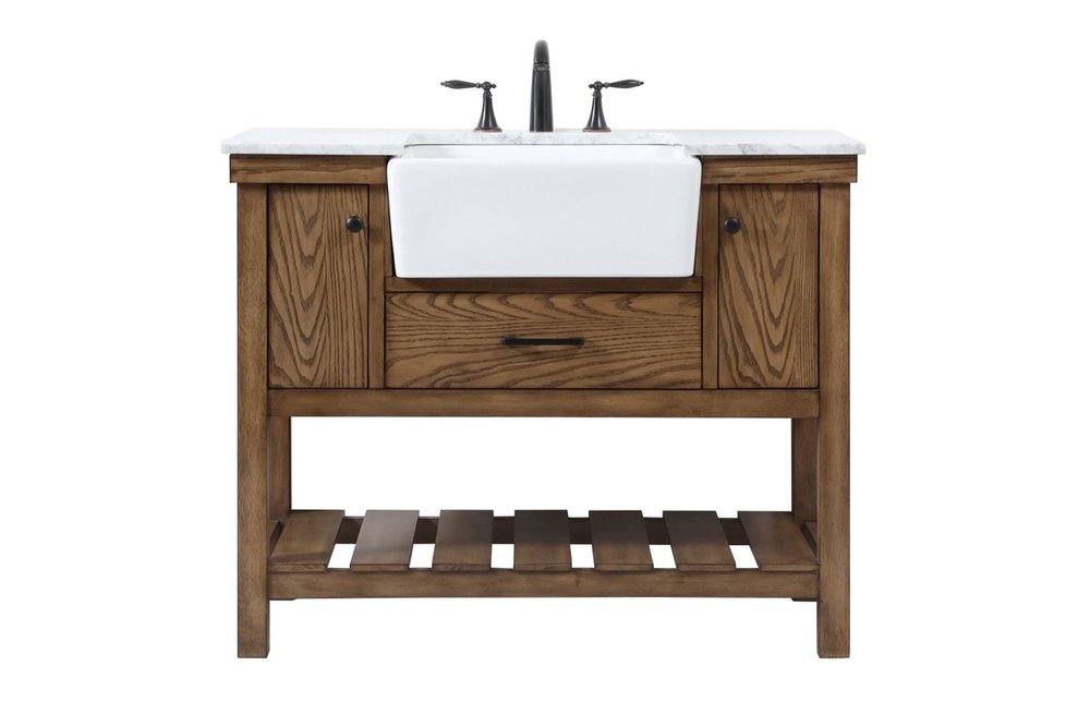 42 inch Single bathroom vanity in driftwood