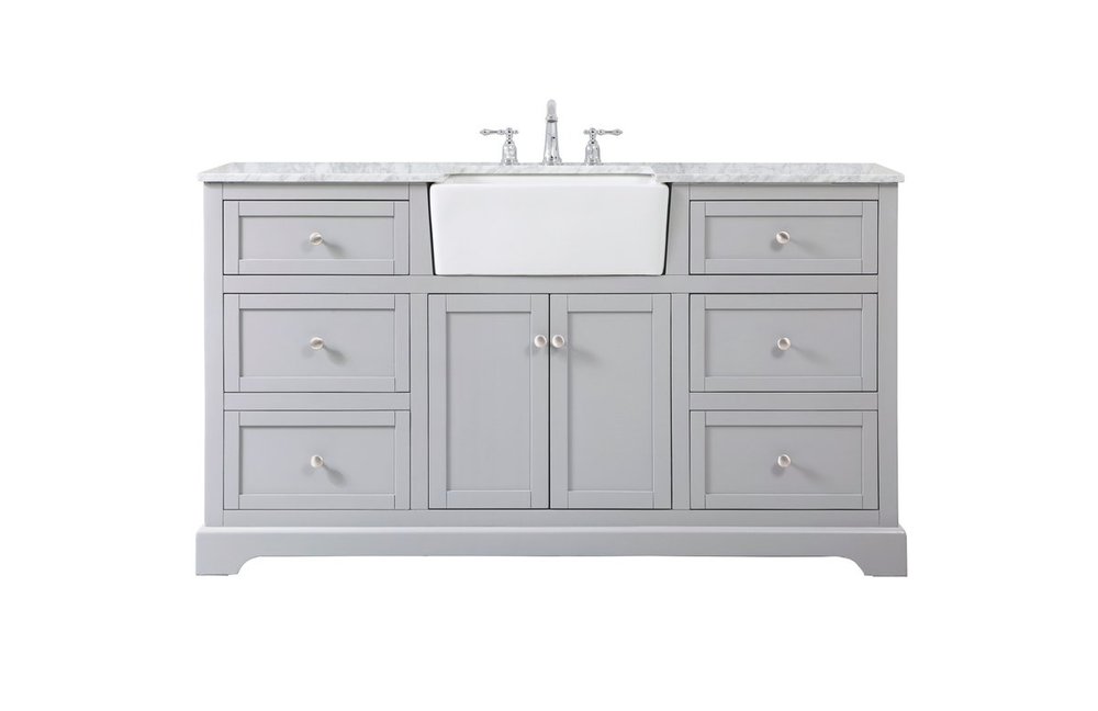 60 inch Single bathroom vanity in grey