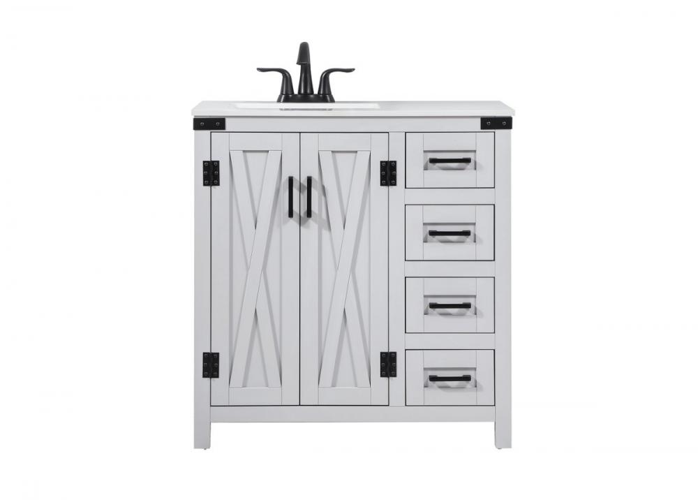 32 inch Single bathroom vanity in grey