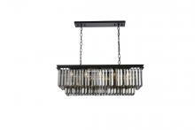 Elegant 1232D40MB-SS/RC - Sydney 12 light Matte Black Chandelier Silver Shade (Grey) Royal Cut Crystal