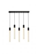 Elegant 2066S36BK - Weston 5 Lights Pendant in Black