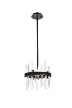 Elegant 2200D12BK - Serena 12 Inch Crystal Round Pendant in Black