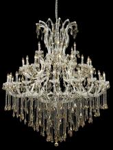 Elegant 2801G60C-GT/RC - Maria Theresa 49 Light Chrome Chandelier Golden Teak (Smoky) Royal Cut Crystal