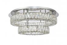 Elegant 3503F26L2C - Monroe LED Light Chrome Flush Mount Clear Royal Cut Crystal