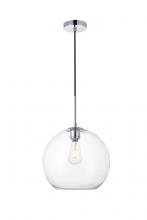 Elegant LD2224C - Baxter 1 Light Chrome Pendant with Clear Glass