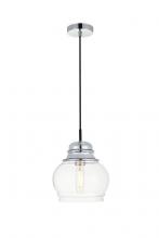 Elegant LD2252C - Kenna 1 Light Chrome Pendant with Clear Glass