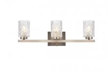 Elegant LD7027W24SN - Cassie 3 lights bath sconce in satin nickel with clear shade