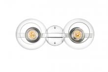 Elegant LD7320W17CH - Rogelio 2 light Chrome and Clear Bath Sconce