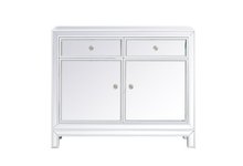 Elegant MF72002WH - 38 inch mirrored end table in white