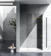 Elegant SD155-3578BGD - Fixed Frameless Shower Door 35x78 Brushed Gold