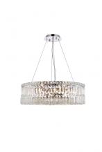 Elegant V2030D24C/RC - MaxIme 12 Light Chrome Chandelier Clear Royal Cut Crystal