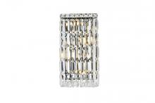 Elegant V2032W8C/RC - MaxIme 4 Light Chrome Wall Sconce Clear Royal Cut Crystal