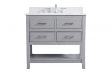 Elegant VF19036GR-BS - 36 Inch Single Bathroom Vanity in Gray with Backsplash