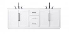 Elegant VF29084DWH - 84 inch Double Bathroom Vanity in White