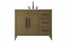 Elegant VF29342MCB - 42 Inch Single Bathroom Vanity In Chestnut Brown