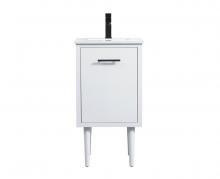 Elegant VF48018MWH - 18 Inch Single Bathroom Vanity in White