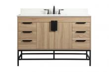 Elegant VF488W48MW-BS - 48 Inch Single Bathroom Vanity in Mango Wood with Backsplash