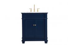 Elegant VF50030BL - 30 Inch Single Bathroom Vanity Set in Blue