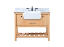 Elegant VF60142NW-BS - 42 Inch Single Bathroom Vanity in Natural Wood with Backsplash